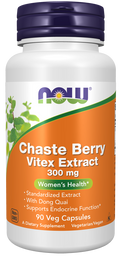 Vitex agnus castus NOW Foods – extrato de agnocasto 300 mg, 90 cápsulas vegetais