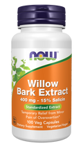 Salgueiro Branco White Willow Bark 400 mg NOW Foods – 100 cápsulas vegetais
