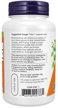 Cereja ácida Tart Cherry 500 mg NOW Foods – 90 cápsulas vegetais – imagem 3