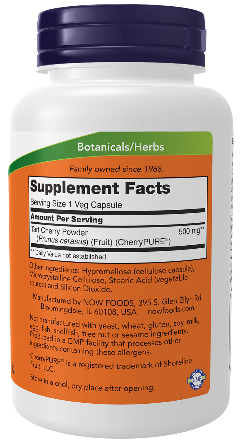Cereja ácida Tart Cherry 500 mg NOW Foods – 90 cápsulas vegetais – imagem 2