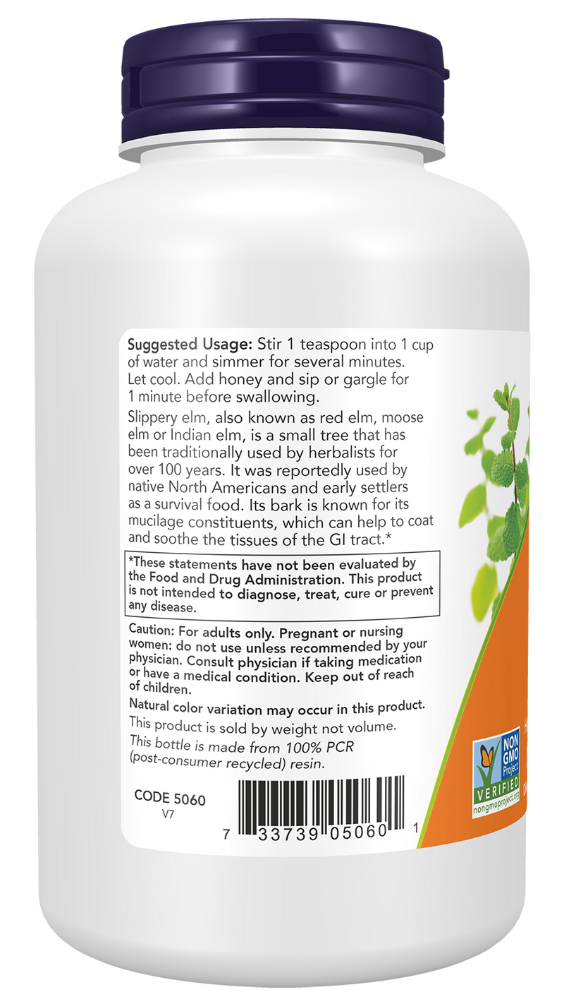 Ulmeiro Vermelho em pó Slippery Elm Powder NOW Foods – 113 g – imagem 3