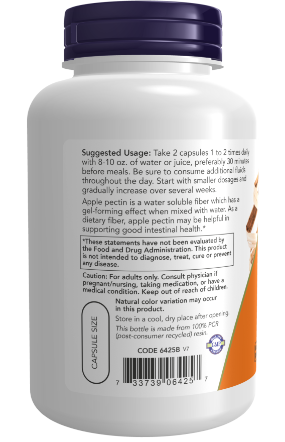 Pectina de maçã 700 mg NOW Foods – 120 cápsulas vegetais – imagem 3