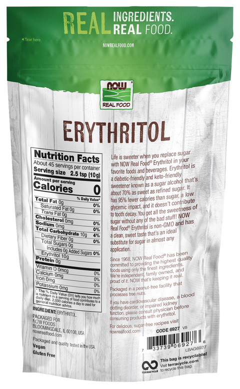 Eritritol NOW Foods adoçante granulado – 454 g – imagem 2