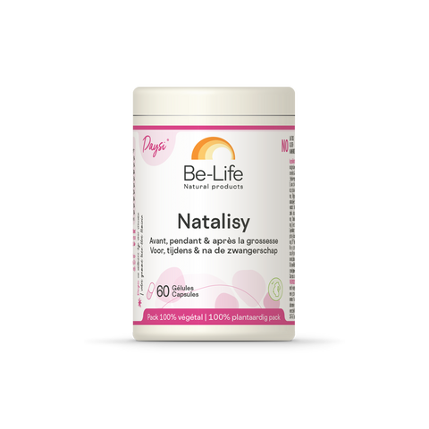 Natalisy Be-Life, embalagem de 60 cápsulas de vitaminas e minerais para a gravidez e a amamentação
