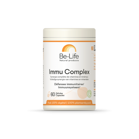 Immu Complex Be-Life, embalagem de 60 cápsulas com vitamina C, vitamina D3, zinco e selénio