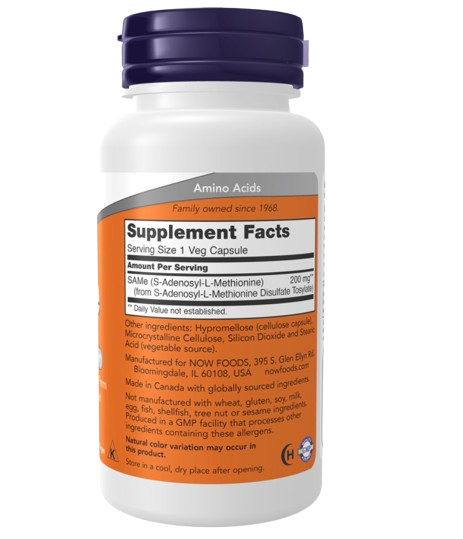 SAMe 200 mg 60 cápsulas Now Foods