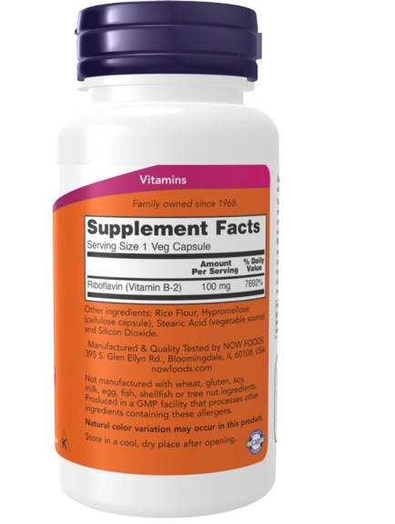 B-2 Riboflavina 100mg 100caps  Now