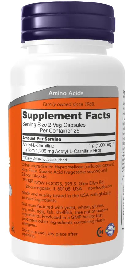 Acetyl- L-Carnitine 500mg 50caps Now - Viva Saudável