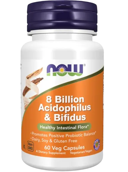 Acidophilus/Bifidus 8 Bilioes 60 Caps Now - Viva Saudável