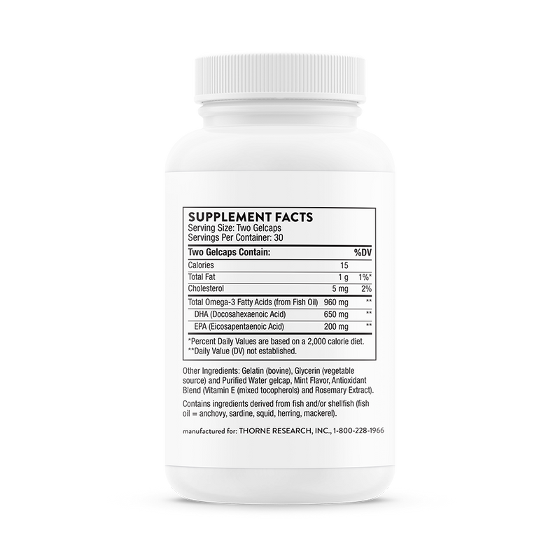 Advanced DHA 60 Gelcaps Thorne - Viva Saudável