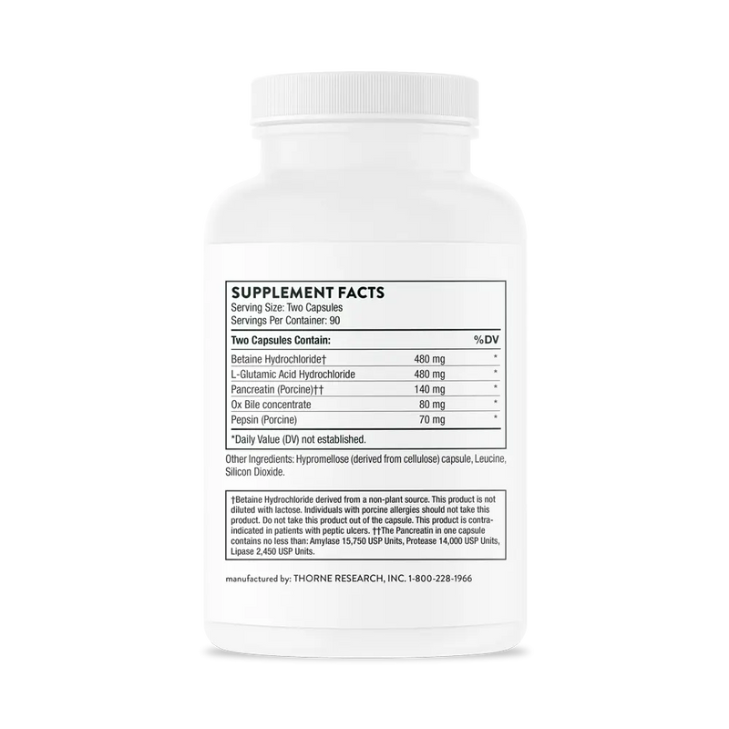 Advanced Digestive Enzymes Thorne 180 cápsulas – embalagem do produto