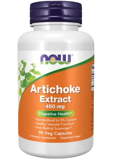 Alcachofra  Artichoke Extract 450mg 90caps Now - Viva Saudável