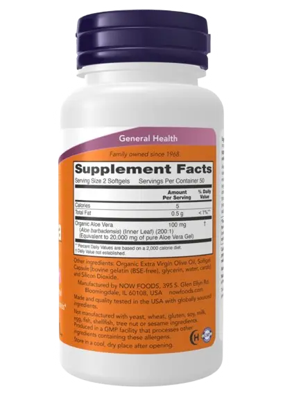 Aloe  Vera 5000mg 100cap Now - Viva Saudável