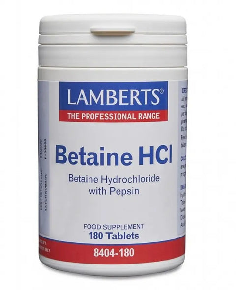 Betaine HCl 324mg /Pepsin 5mg 180 Comp Lamberts Lamberts