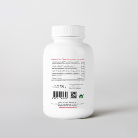 Condrobet 90 Comp Bétula — verso com tabela nutricional e ingredientes