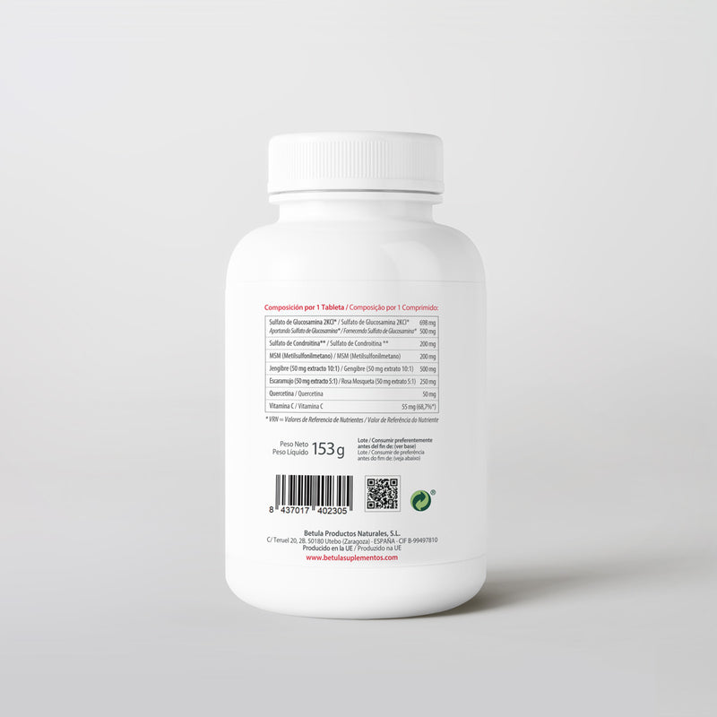 Condrobet 90 Comp Bétula — verso com tabela nutricional e ingredientes
