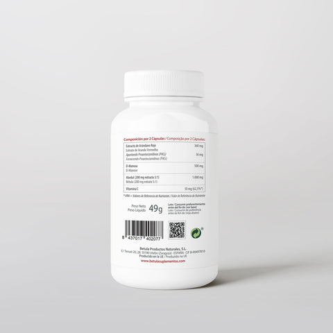 Cran-D-max 60 Caps Bétula — verso com tabela nutricional e ingredientes