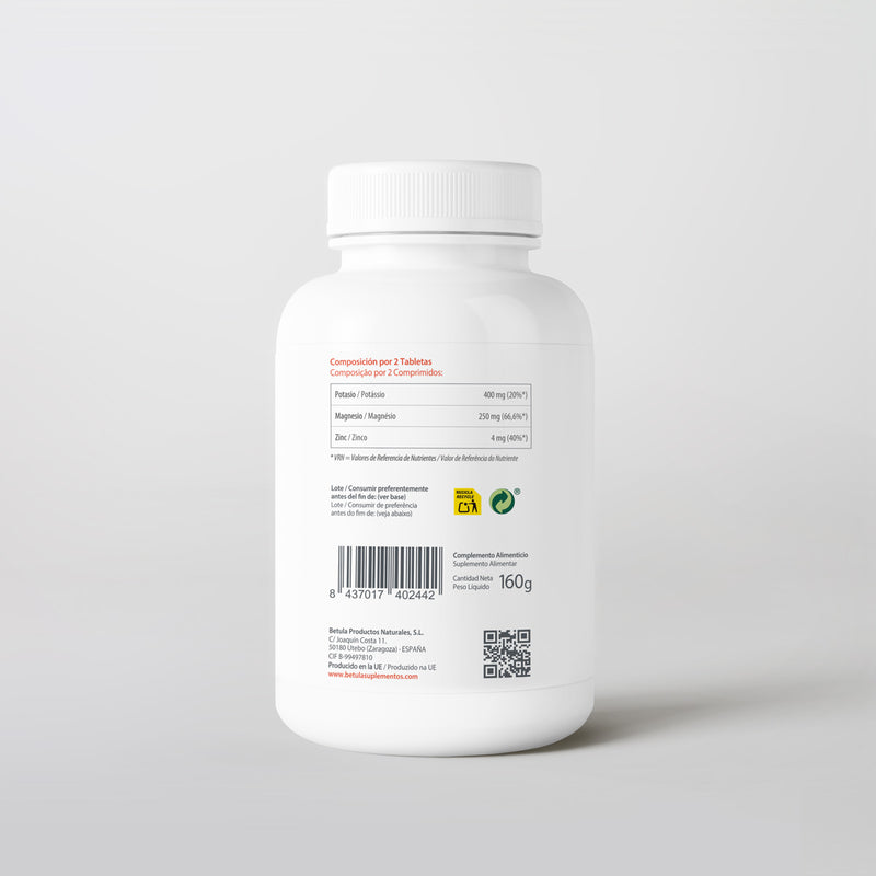 Kalmazinc 100 Comp Bétula — verso com tabela nutricional e ingredientes