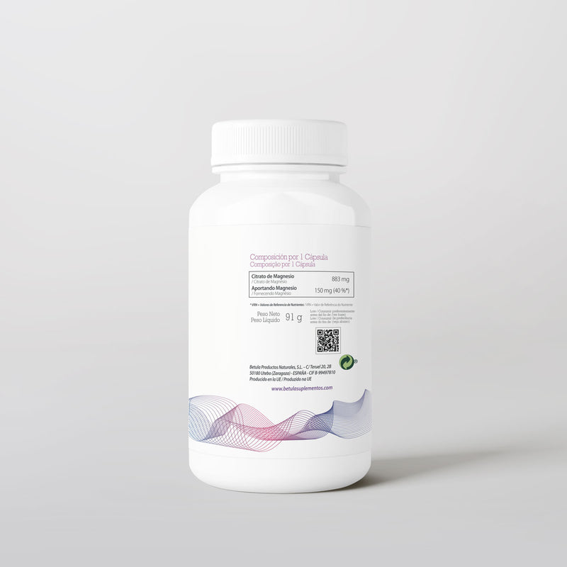 Magnesium 150 mg 90 Caps Bétula — verso com tabela nutricional e ingredientes