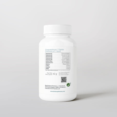 Vita B Complex 60 Caps Bétula — verso com tabela nutricional e ingredientes