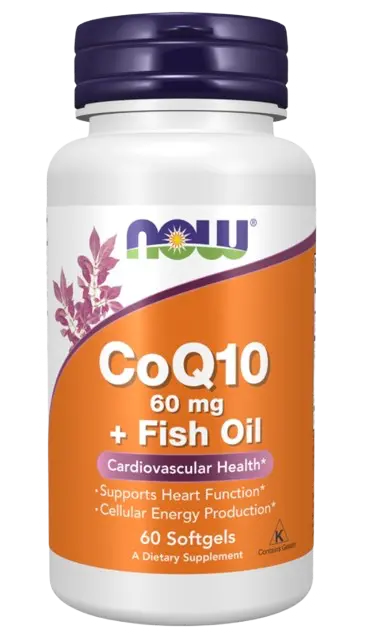 Co-Enzyme Q10 C/Omega 60mg 60caps Now NOW