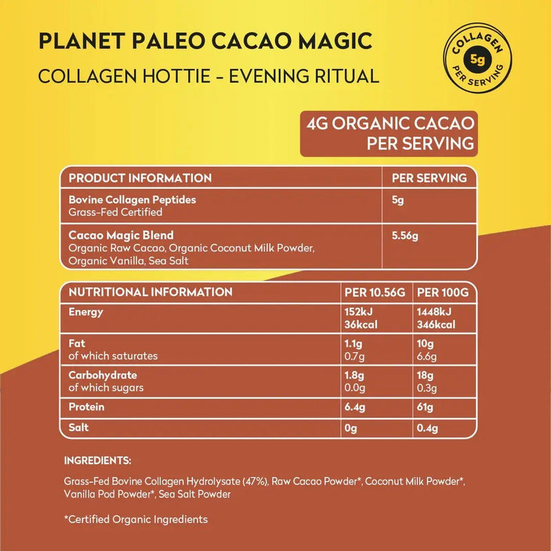 Colagénio Puro Cacau Mágico 264 gr. Paleo Planet - Viva Saudável