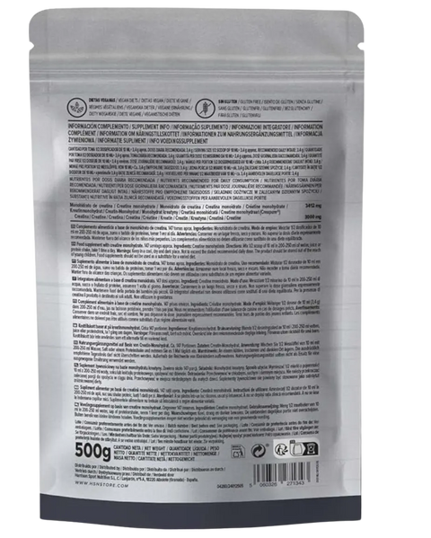 Creatina HSN 100% Creapure 500 gr Sem Sabor HSN - Viva Saudável