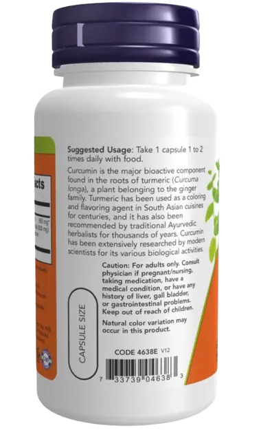 Curcumin Turmeric Extrato 95% 665mg 60caps Now NOW