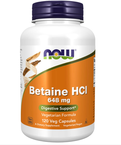 Betain HCI 648 mg 120 Caps Now