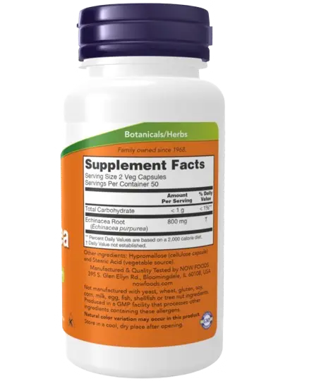 Echinacea Root 400 mg 100 Caps Now - Viva Saudável