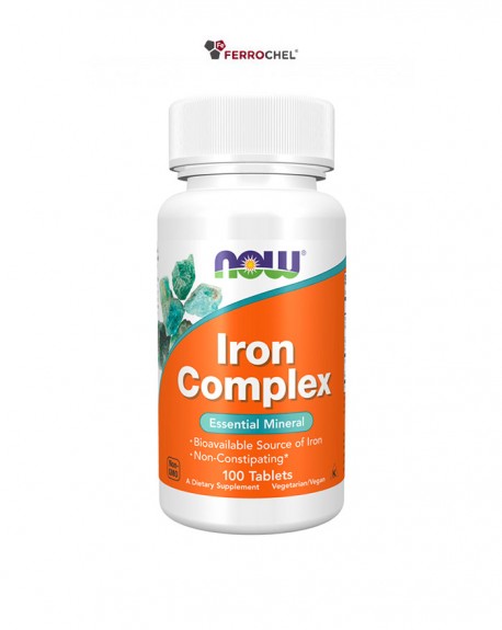 Ferro - Iron complex 100 Tablets Now Viva Saudável