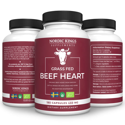 Beef Heart BIO – 100% Pasto 180 Caps Nordic Kings - Viva Saudável