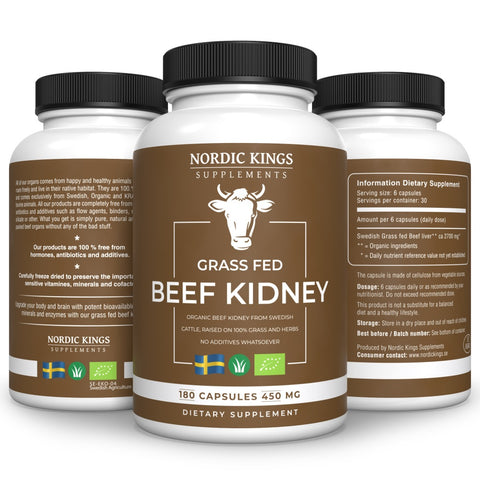 Beef Kidney BIO – 100% Pasto 180 Caps Nordic Kings - Viva Saudável