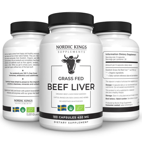 Beef Liver BIO – 100% Pasto 180 Caps Nordic Kings - Viva Saudável