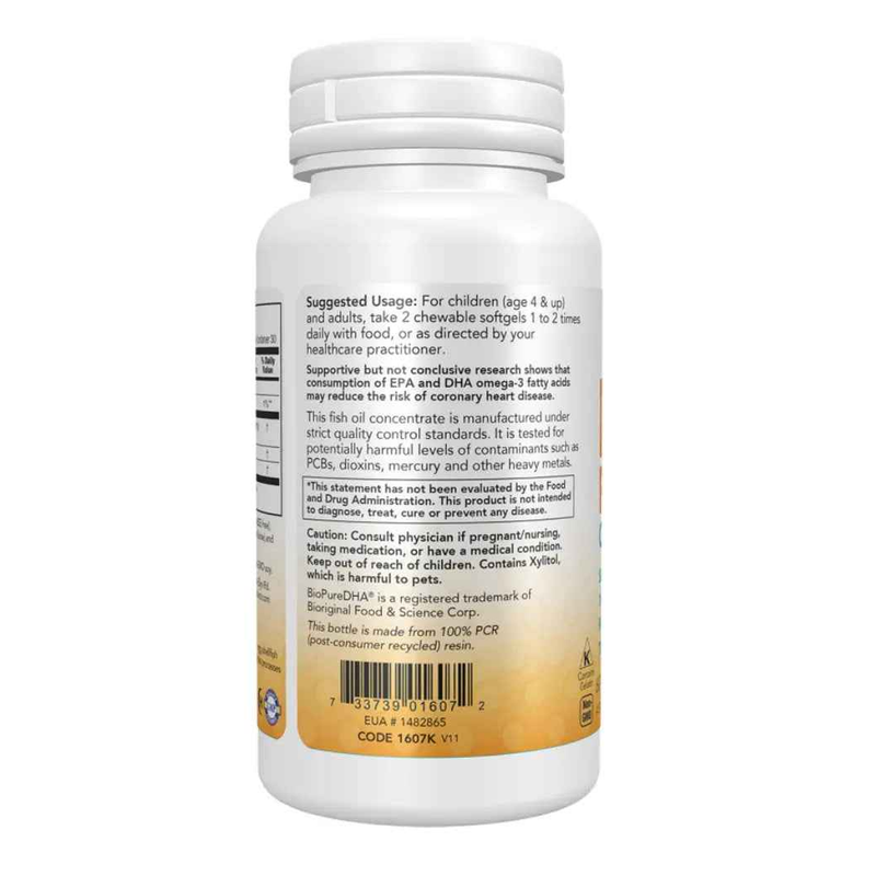 Kid  Dha 100mg  60caps Mastigaveis Now - Viva Saudável
