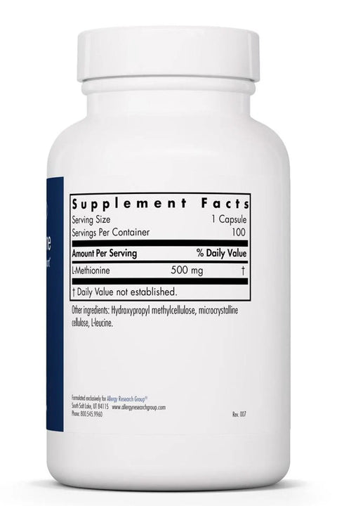 L-Methionine 100 VCaps Allergy Research Group - Viva Saudável