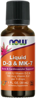 Liquid D-3 & MK-7 30 ml Now - Viva Saudável