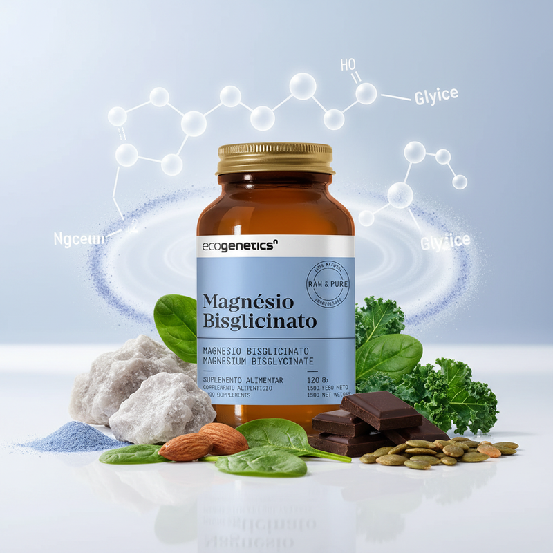 Magnésio Bisglicinato Ecogenetics – ilustração dos ingredientes