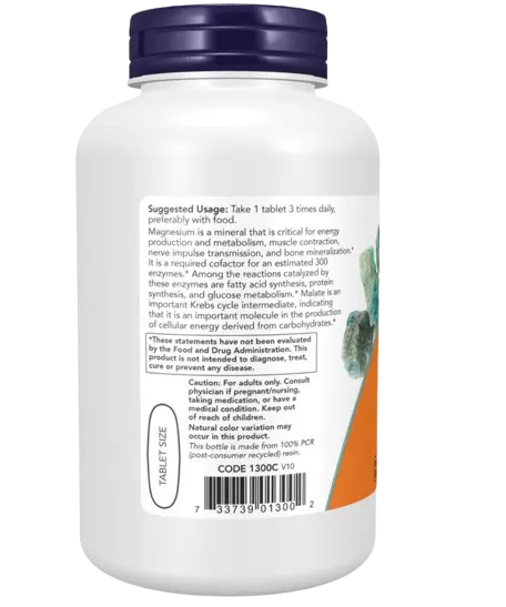 Magnesium Malate 1000mg 180comp Now - Viva Saudável