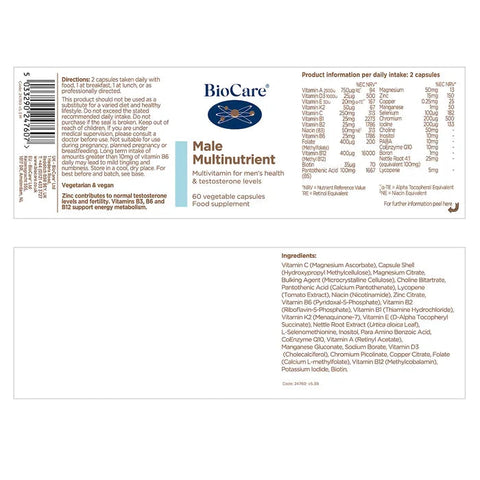Male Multinutrient 60 Caps Biocare Biocare