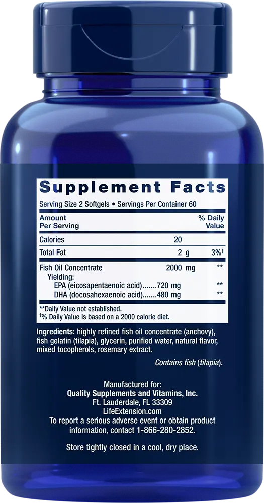 Mega EPA/DHA 120 Caps Lifextension - Viva Saudável