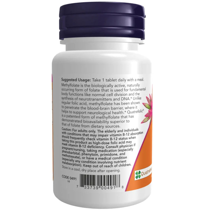 Methyl Folato 1.000 mcg 90 Tablets Now - Viva Saudável
