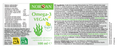 Rótulo do NORSAN Ómega-3 VEGAN com tabela nutricional, ingredientes e modo de uso