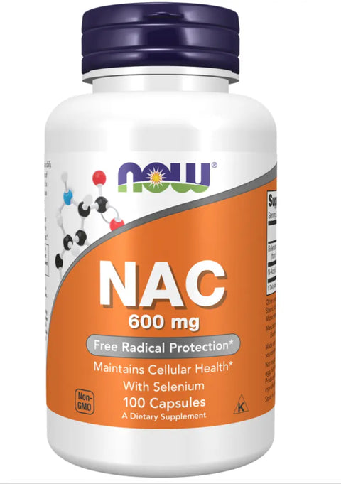 Nac Acetyl Cysteine 600mg 100caps  Now - Viva Saudável