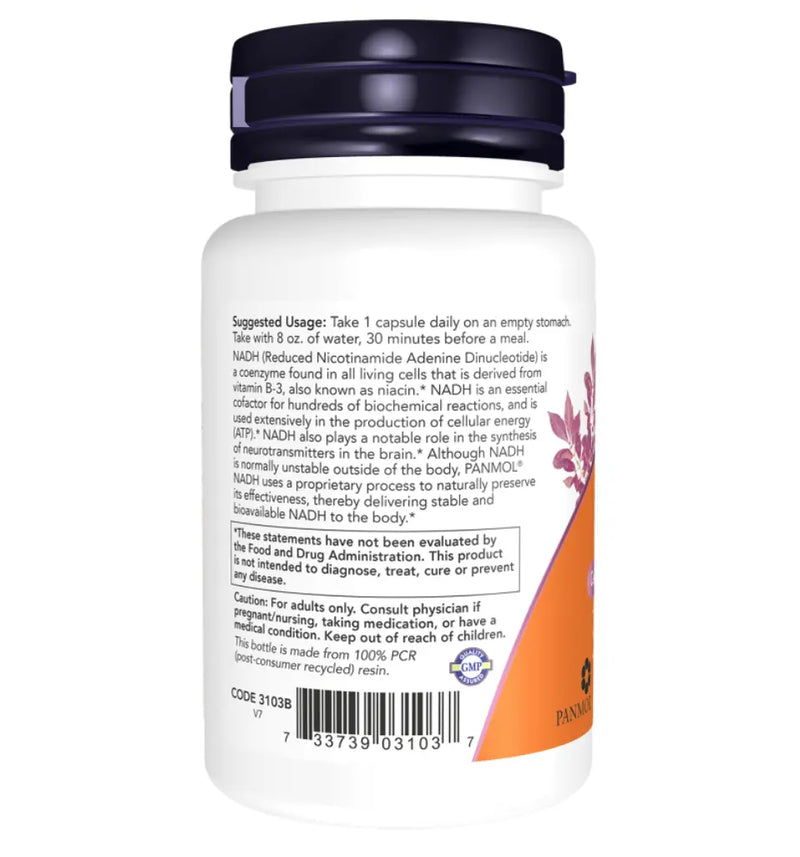 Nadh 10 Mg + Bioenergy Ribose™ 200 Mg 60 Caps Now - Viva Saudável