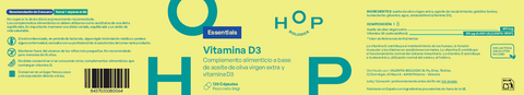 Vitamina D3 4000 UI 120 Cápsulas HOP Biologics