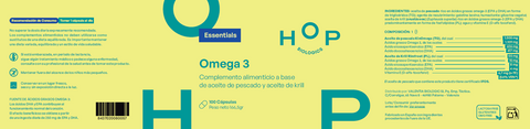 Ómega 3 Óleo de Peixe e Krill 100 Cápsulas HOP Biologics