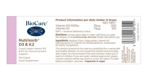 Nutrisorb® D3 & K2 15 ml Biocare Biocare