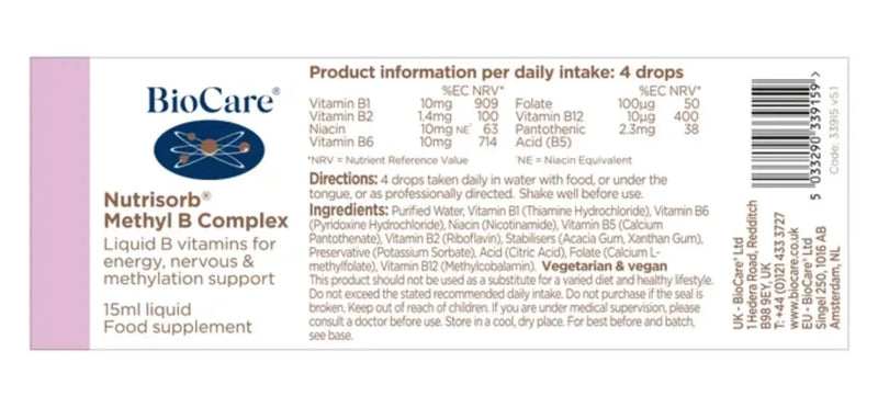Nutrisorb® Methyl B Complex 15ml - Viva Saudável