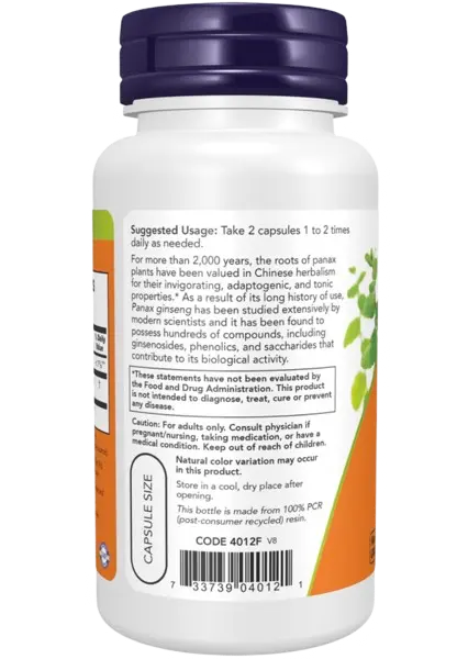 Panax Ginseng 500mg 100caps Now NOW